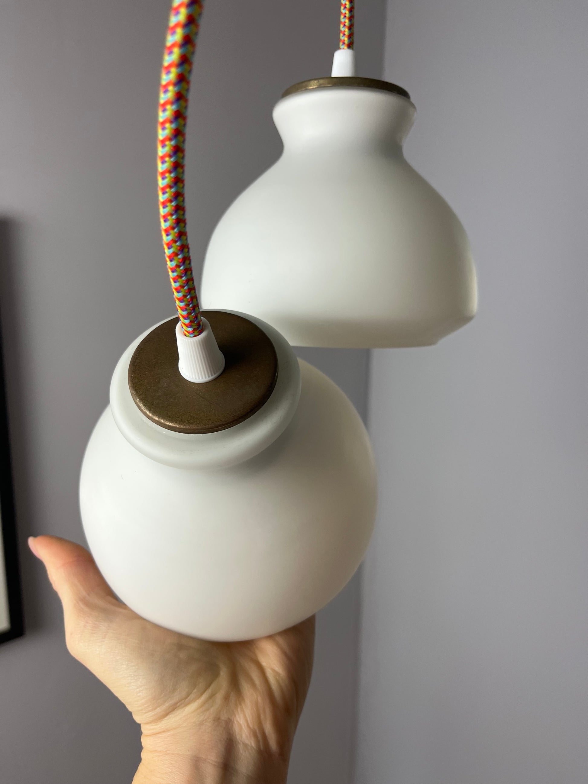 Hängelampe weiß Glas von Holmegaard