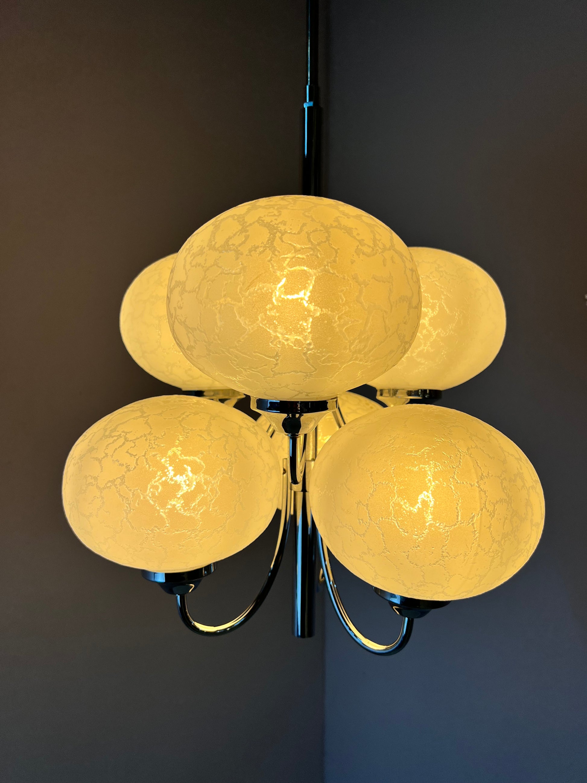 Kronleuchter mit 6 Kugeln von Richard Essig für Hustadt