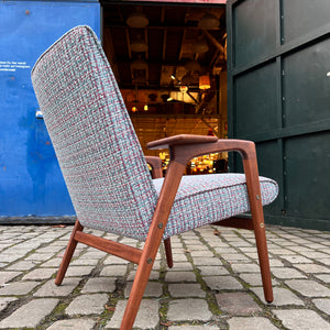 Ruster Lounge Chair neu gepolstert von Yngve Ekström für Swedese