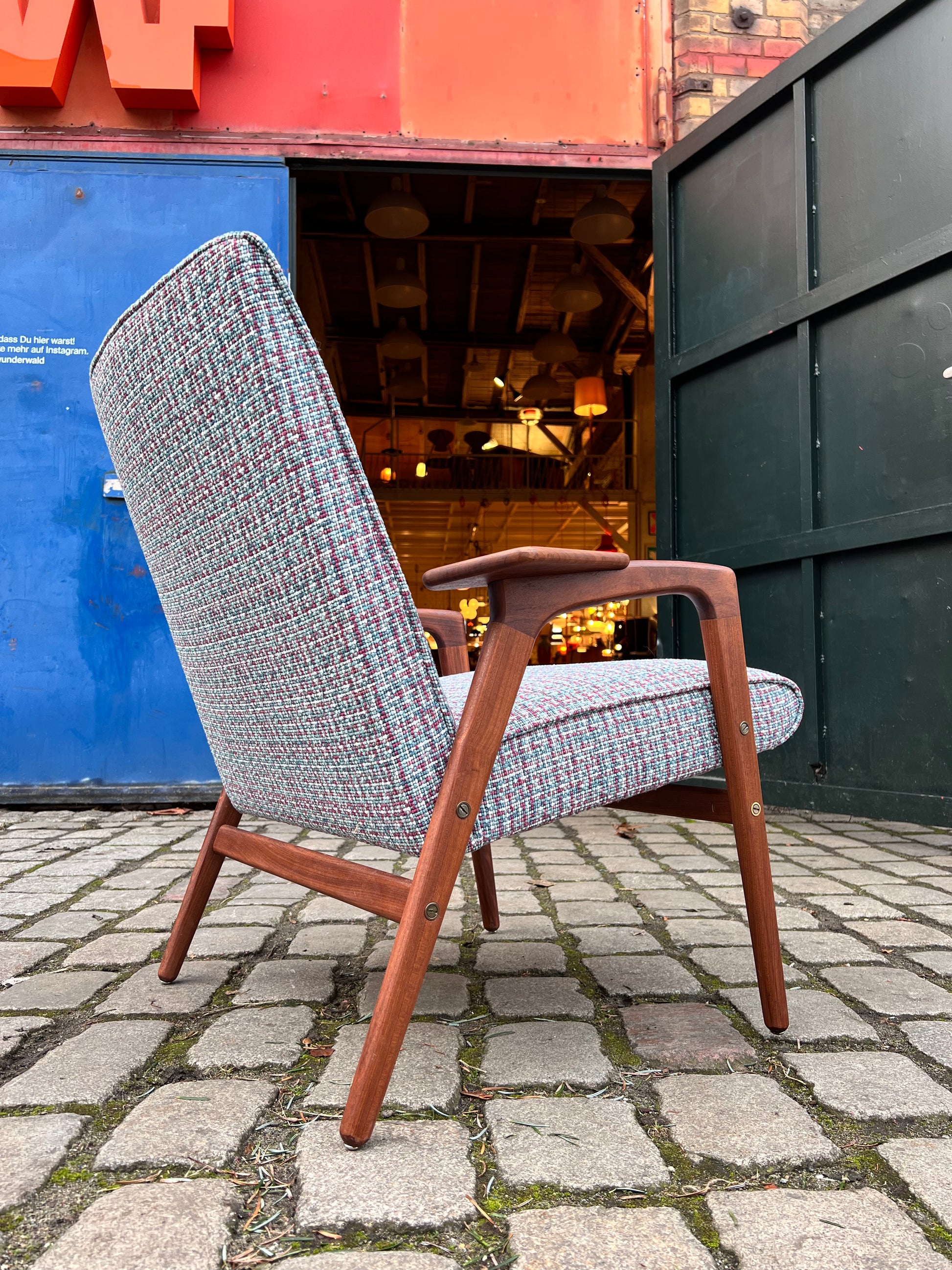 Ruster Lounge Chair neu gepolstert von Yngve Ekström für Swedese