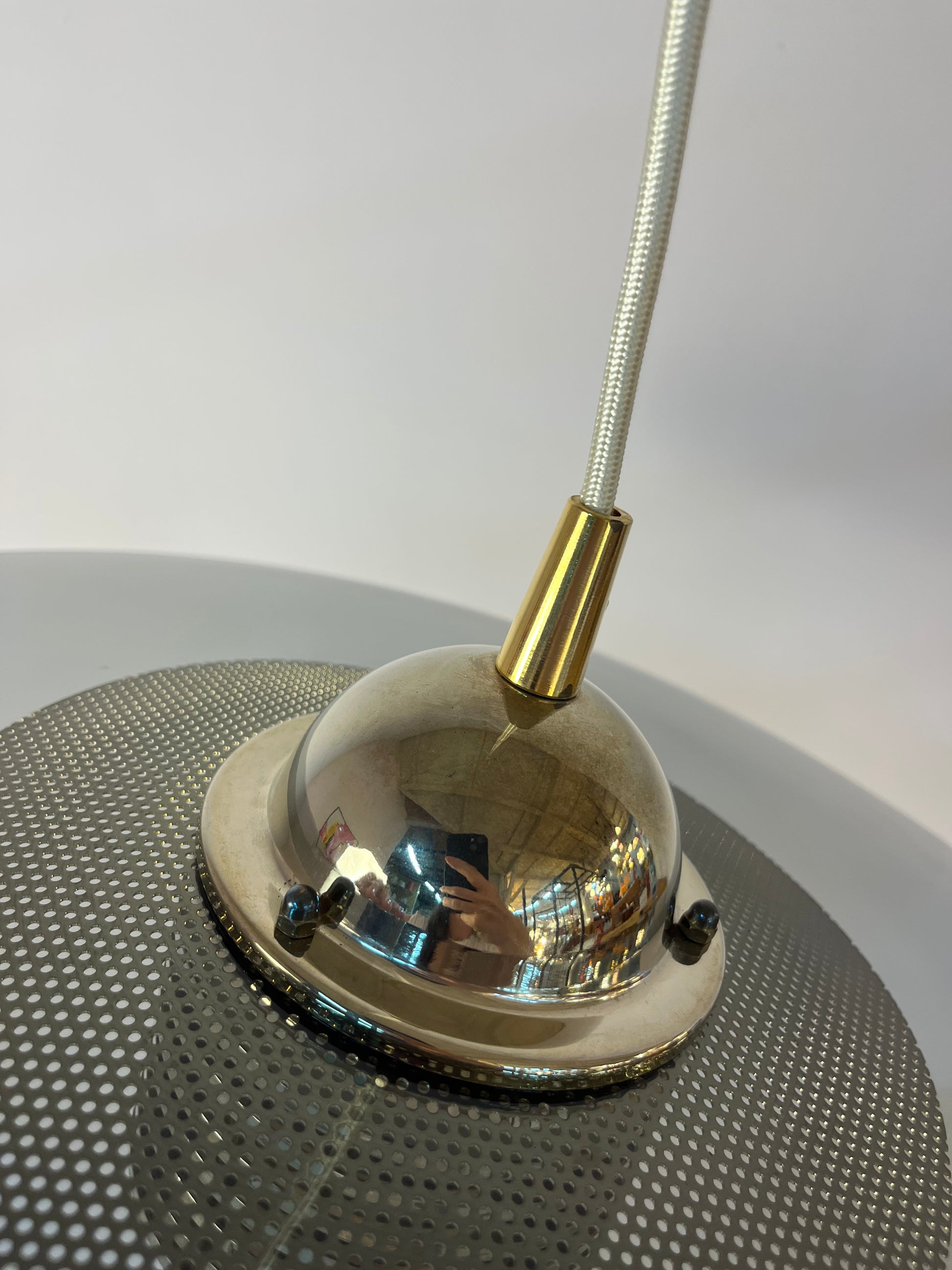 Hängelampe Rauchglas Messing von Jan Eskil Eskilsson für Belid