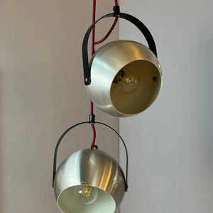 Kugellampe mit Kippmechanismus silber schwarz