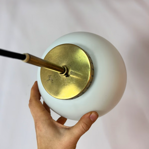 Hängelampe Opalglas Messing von Bent Karlby für Lyfa