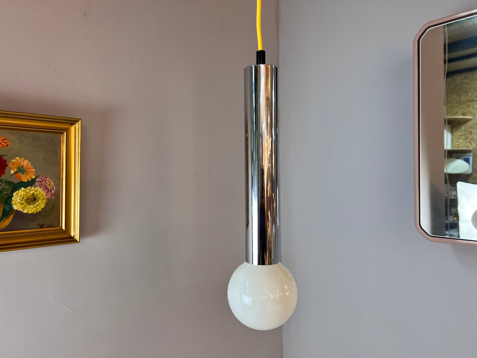Hängelampe Chromstab mit LED von Glashütte Limburg