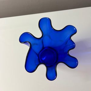 Vase Fazoletto blau Glas