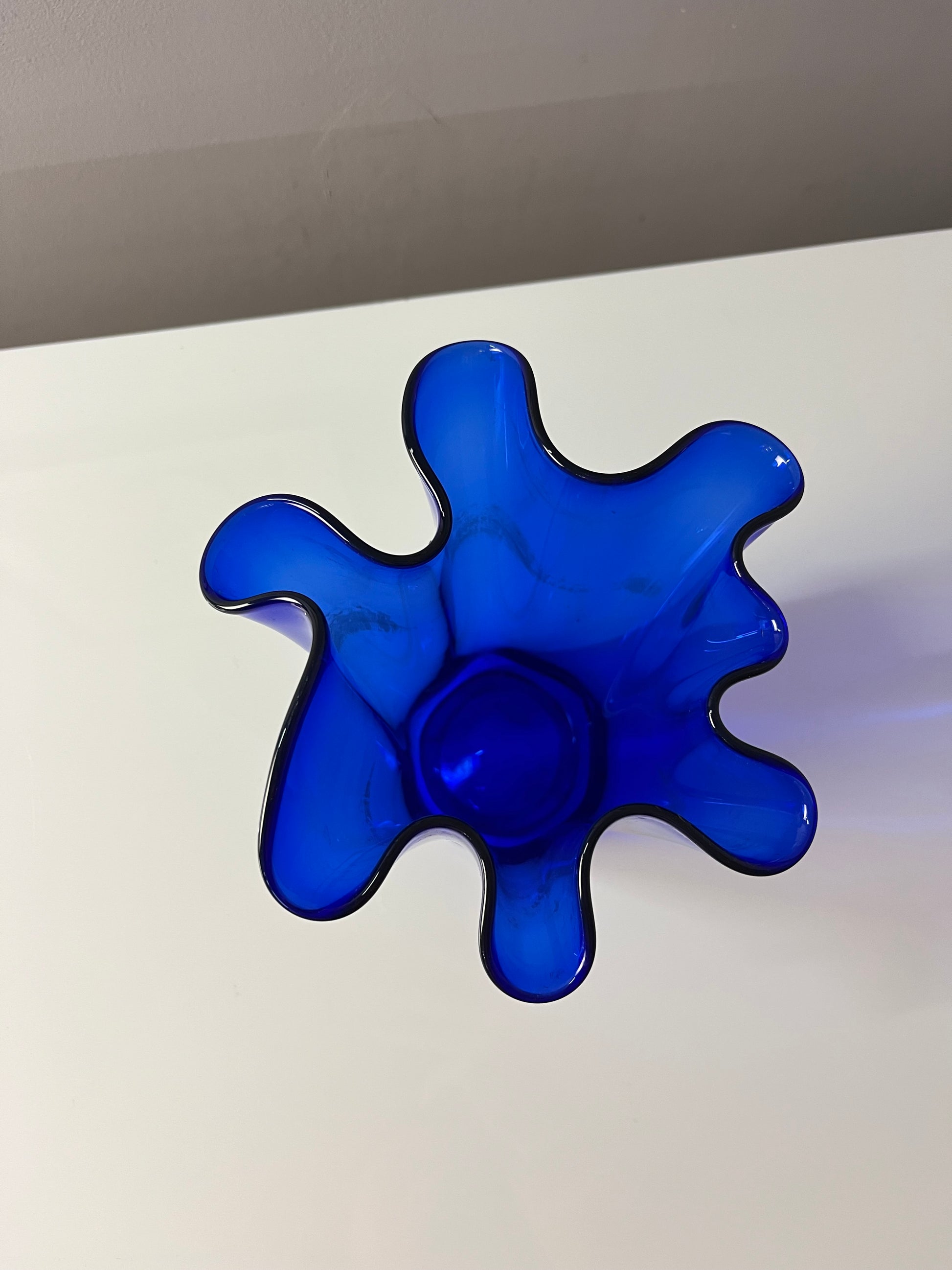 Vase Fazoletto blau Glas