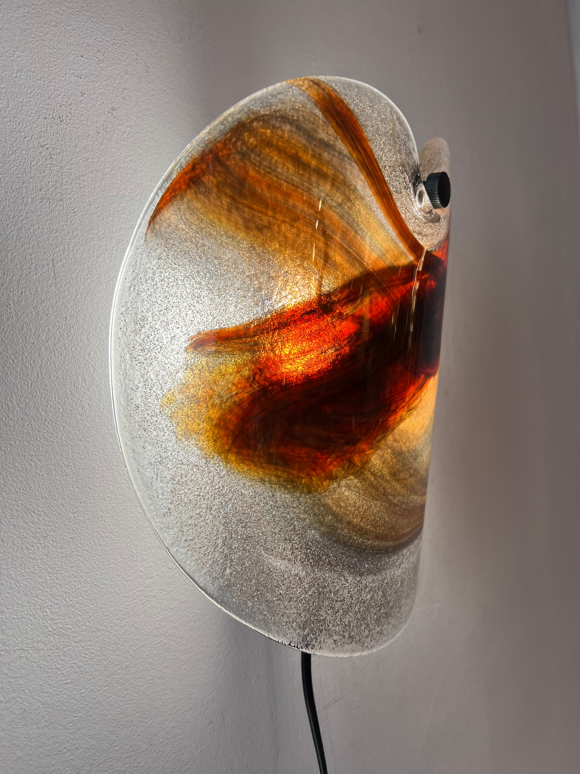 Wandlampe rotbraun Glas von Per Lütken für Holmegaard