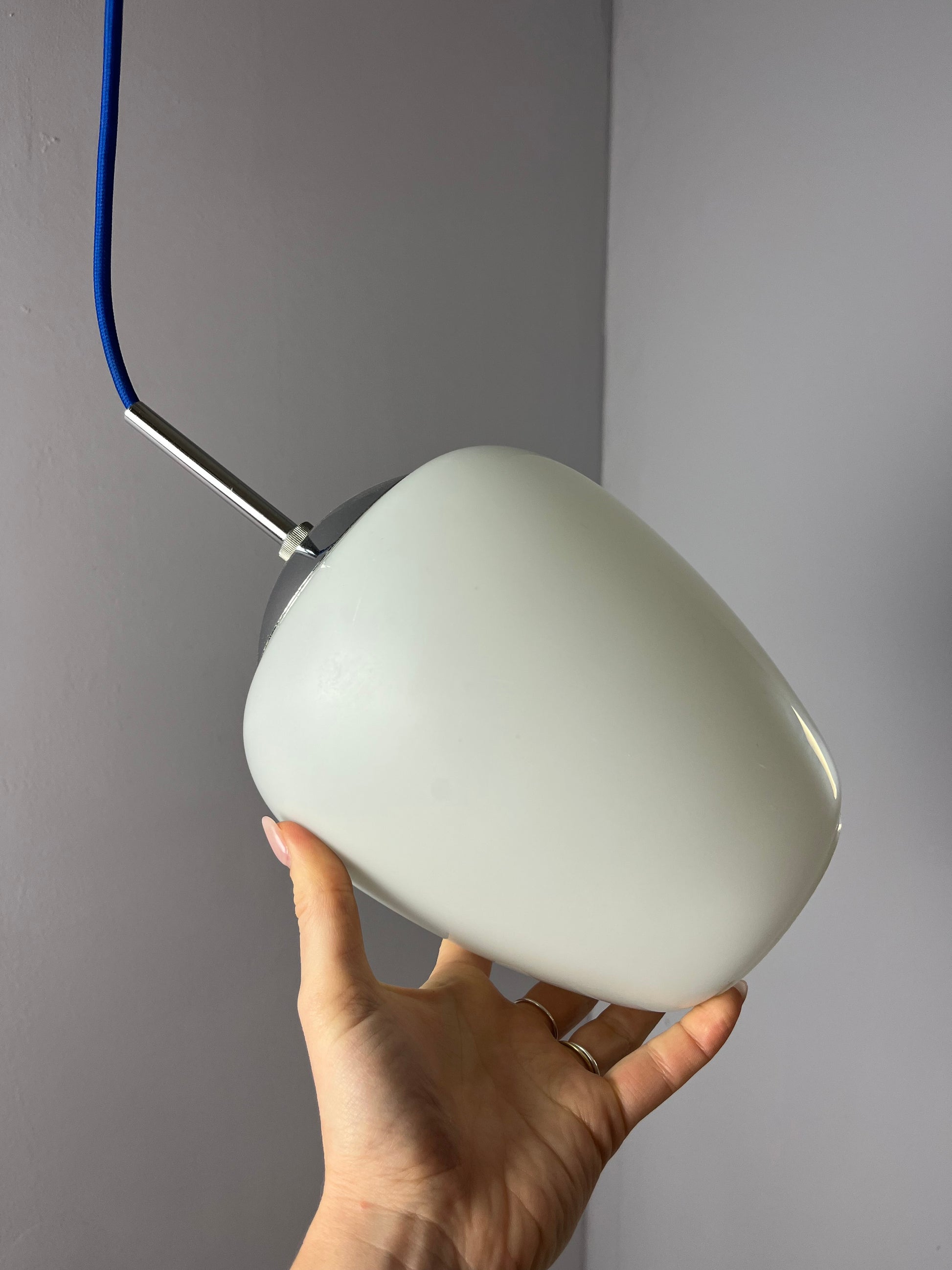 Hängelampe Opalglas Chrom aus Dänemark