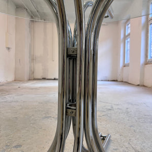 Runder Esstisch ∅ 120 cm Glas & Chrom von Gastone Rinaldi