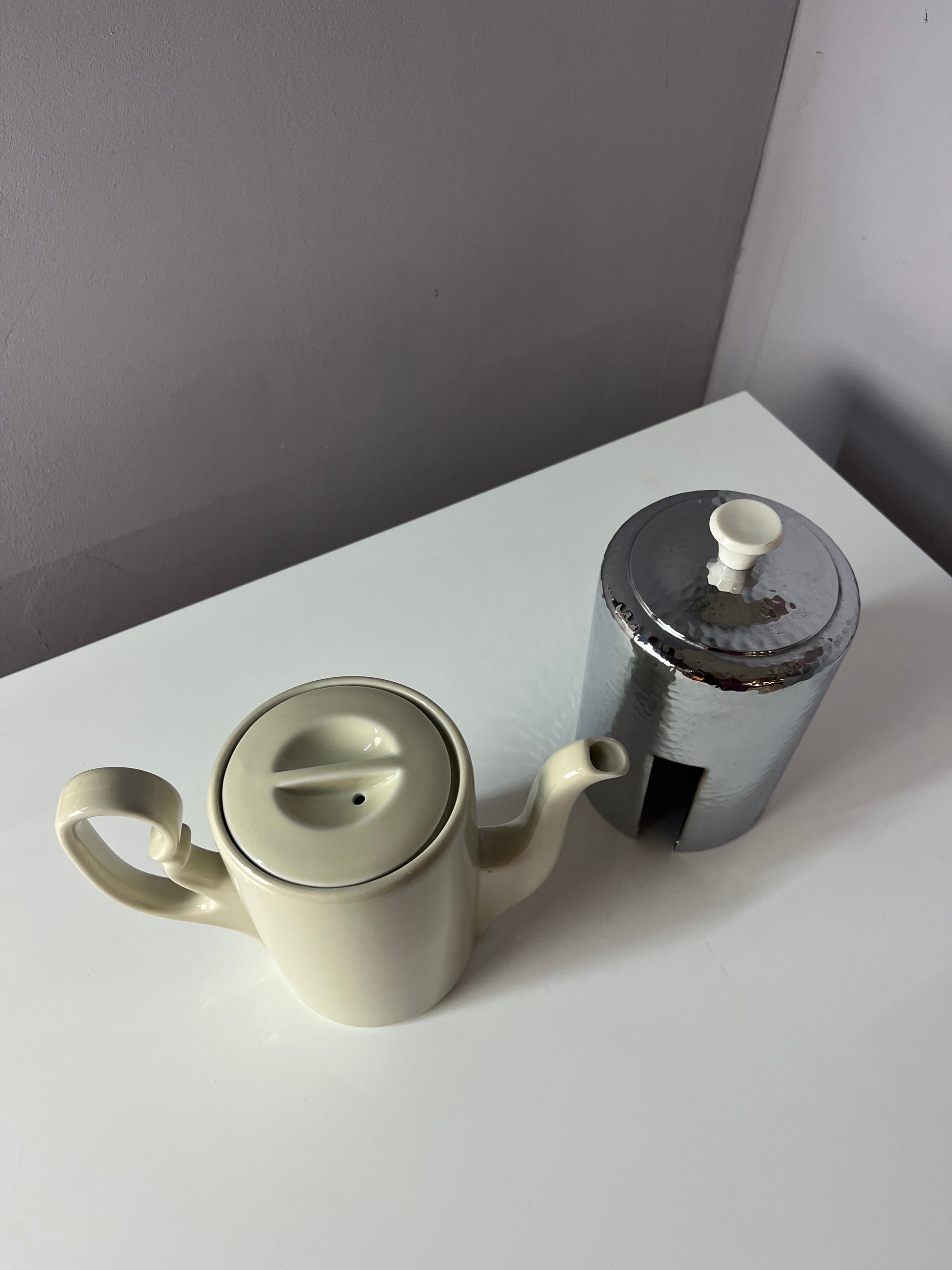 Kaffeekanne mit Warmhalter von J. Kronester Bavaria