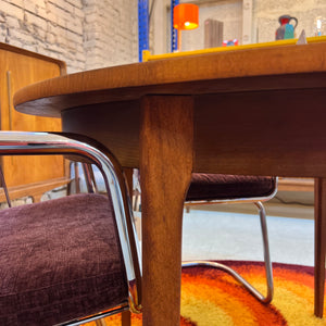 Runder Esstisch Teak mit Butterfly Auszug