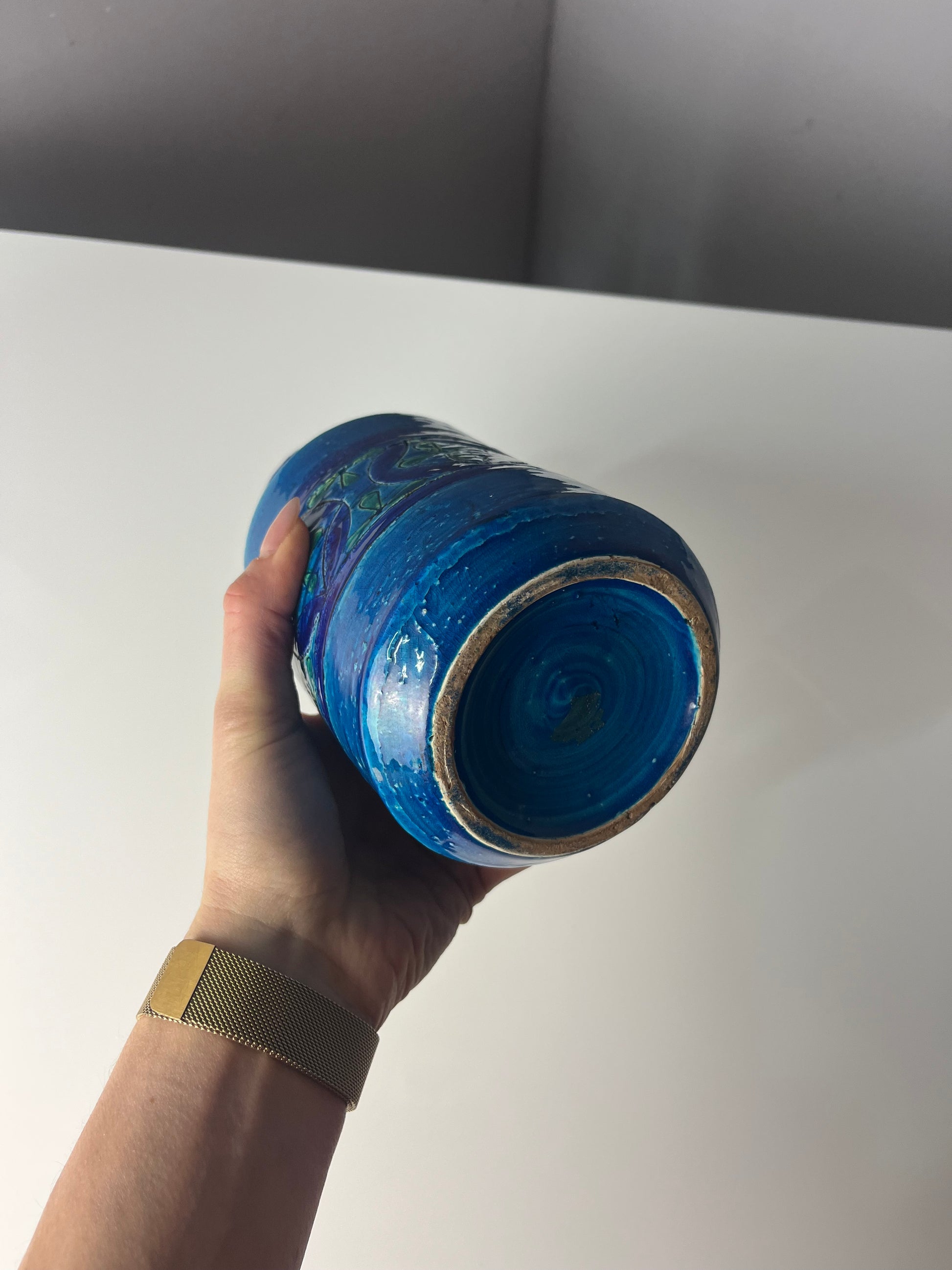 Vase Azul Rimini von Aldo Londi für Bitossi