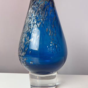 Vase blau Glas von von Heinrich Löffelhardt für Schott Zwiesel