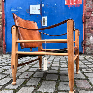 Safari-Sessel mit cognacfarbenem Lederbezug von Aage Bruun & Søn