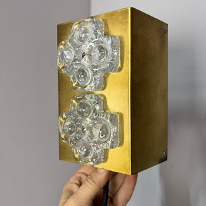 Wandlampe Eisglas & Messing