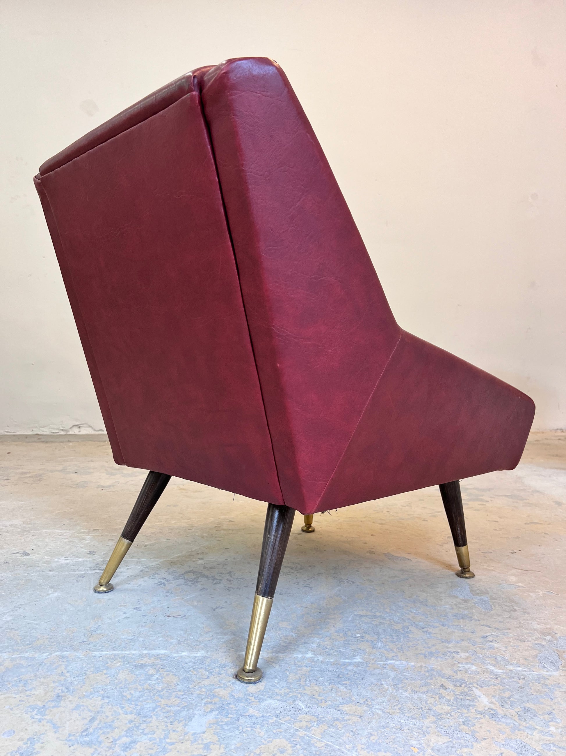 Sessel rot Kunstleder aus Italien