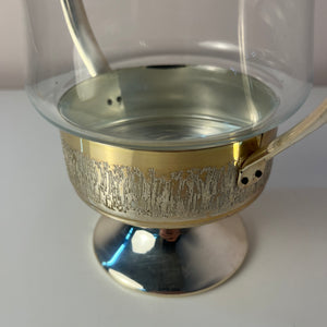 Henkelschale versilbert mit Glaseinsatz