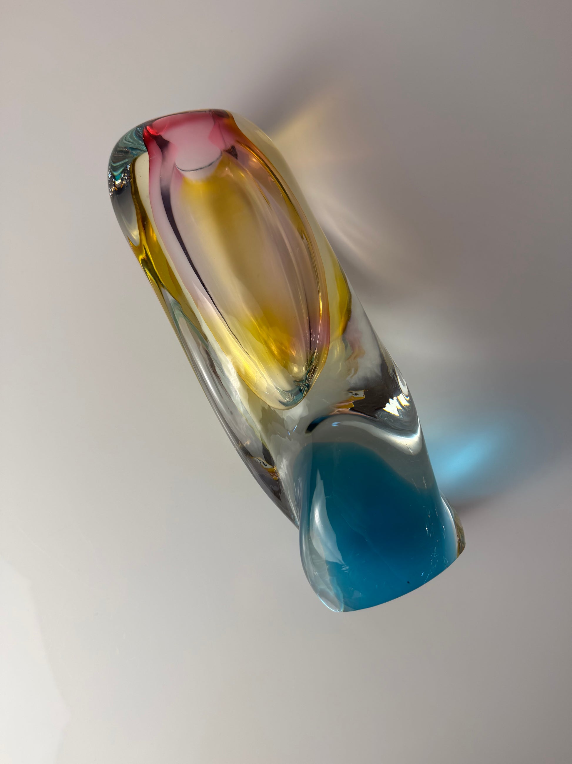 Vase Regenbogen Glas von Josef Rozinek für Borske Sklo