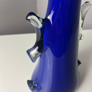 Vase Shark Fin blau Glas von HSG Tarnowiec