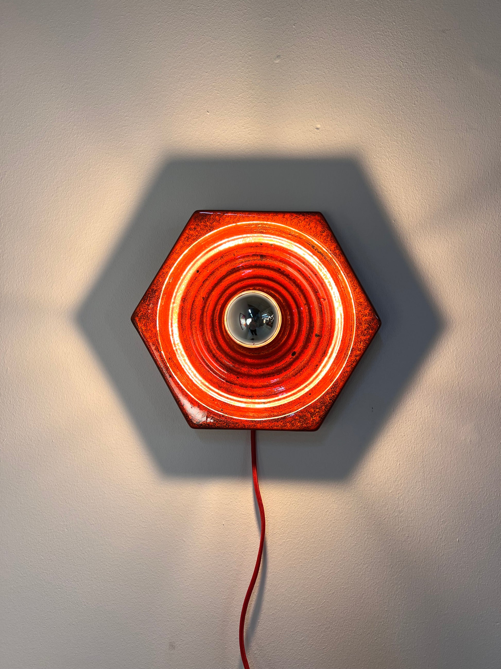 Wandlampe rot Keramik von Hustadt Leuchten