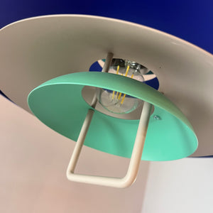 Lamellenlampe neu lackiert blau grün
