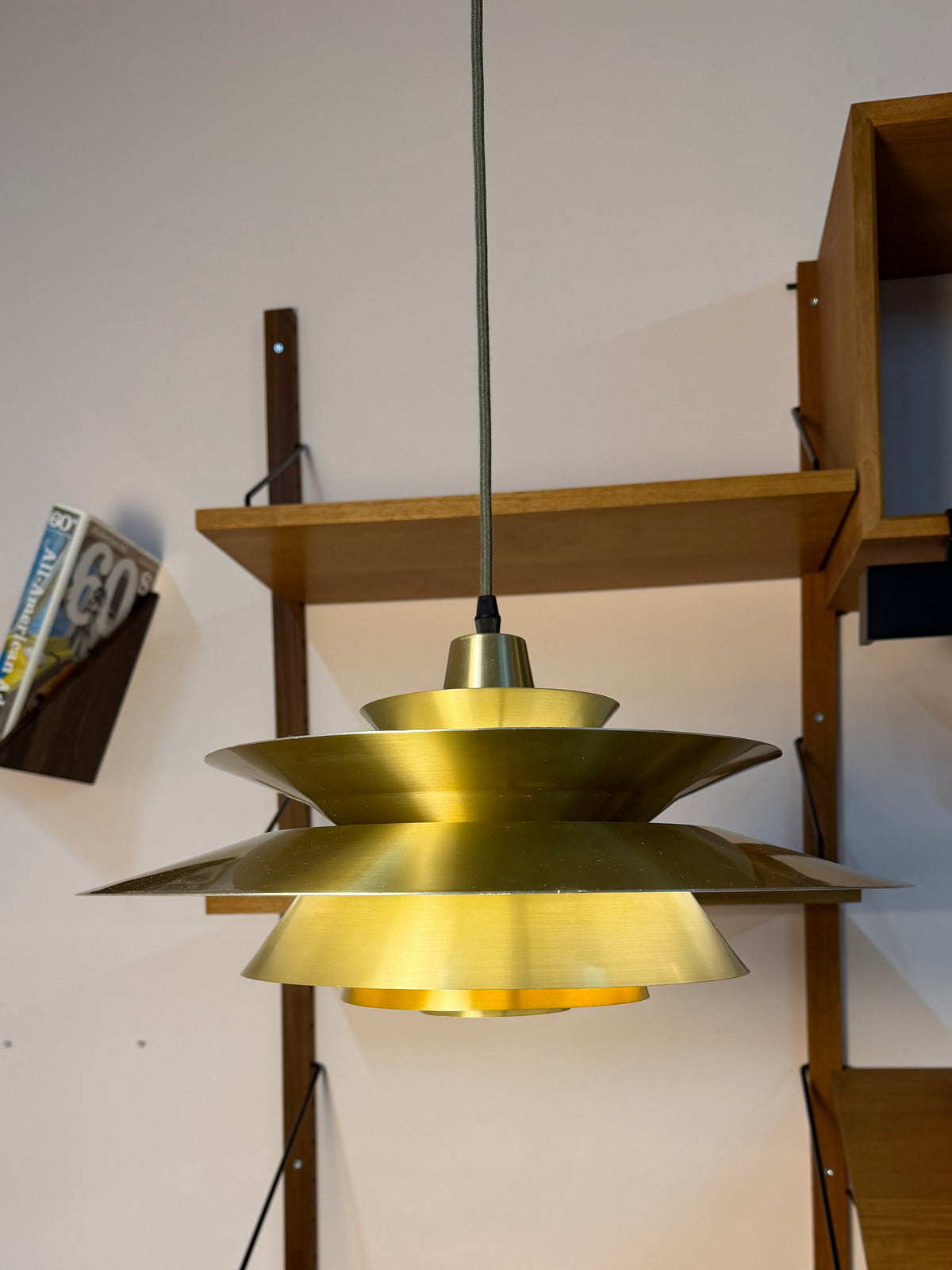 Lamellenlampe gold gelb von Bent Nordsted für Lyskær