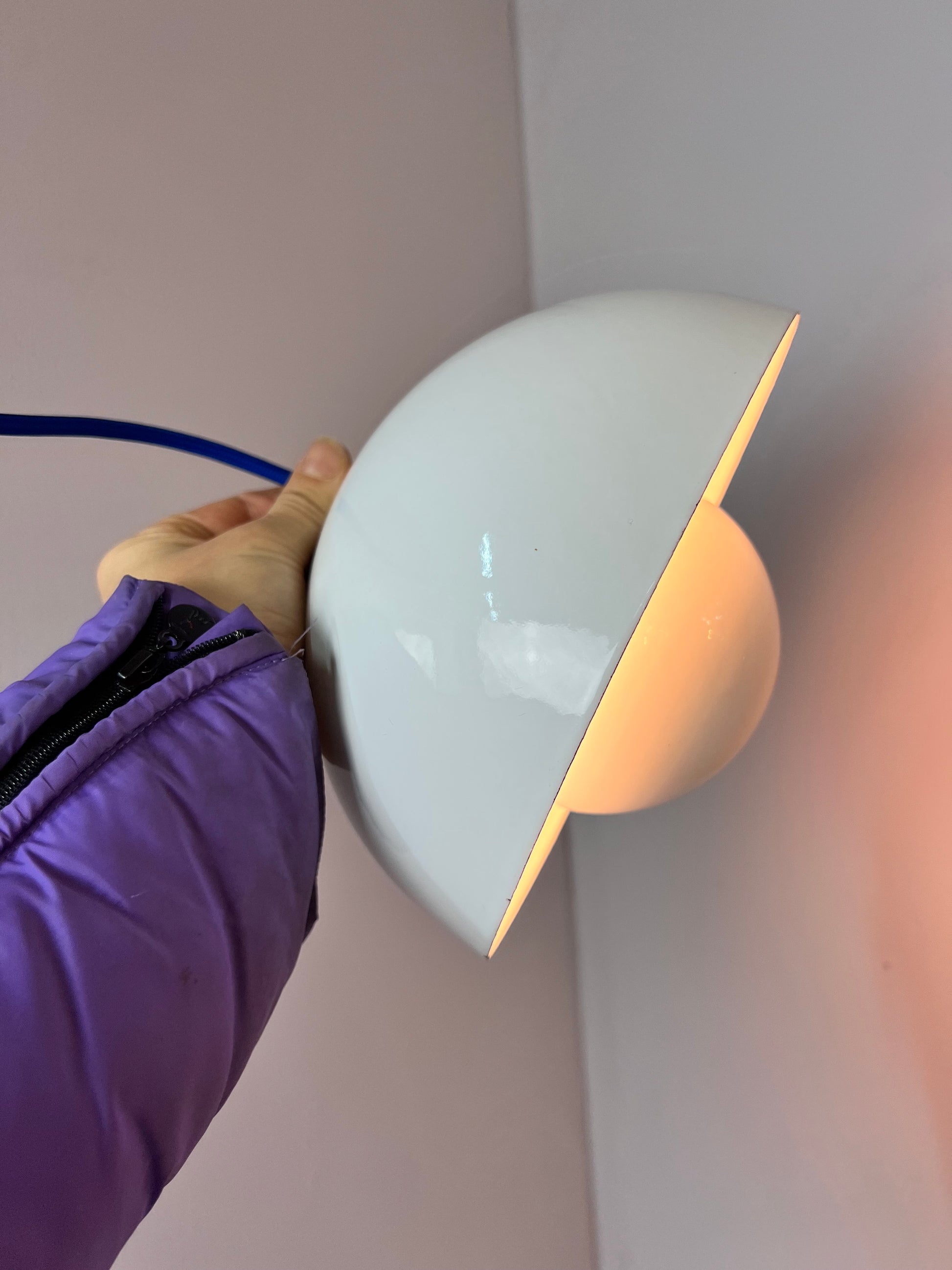 Hängelampe Flowerpot weiß Emaille von Verner Panton für Louis Poulsen