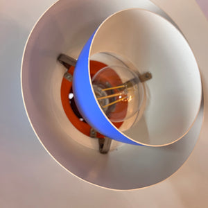 Lamellenlampe PH4 blau von Poul Henningsen für Louis Poulsen