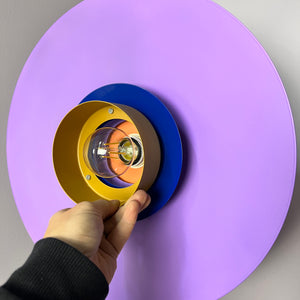 Lamellenlampe neu lackiert lila ocker