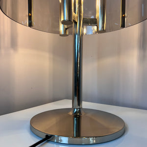 Tischlampe Chrom & Rauchacryl