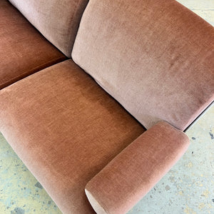 Modularer Schalensessel rosa Samt & Kunststoff