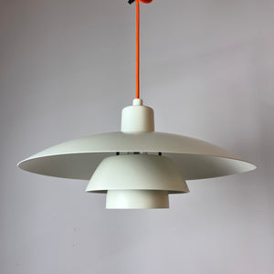Lamellenlampe PH4 weiß orange von Poul Henningsen für Louis Poulsen