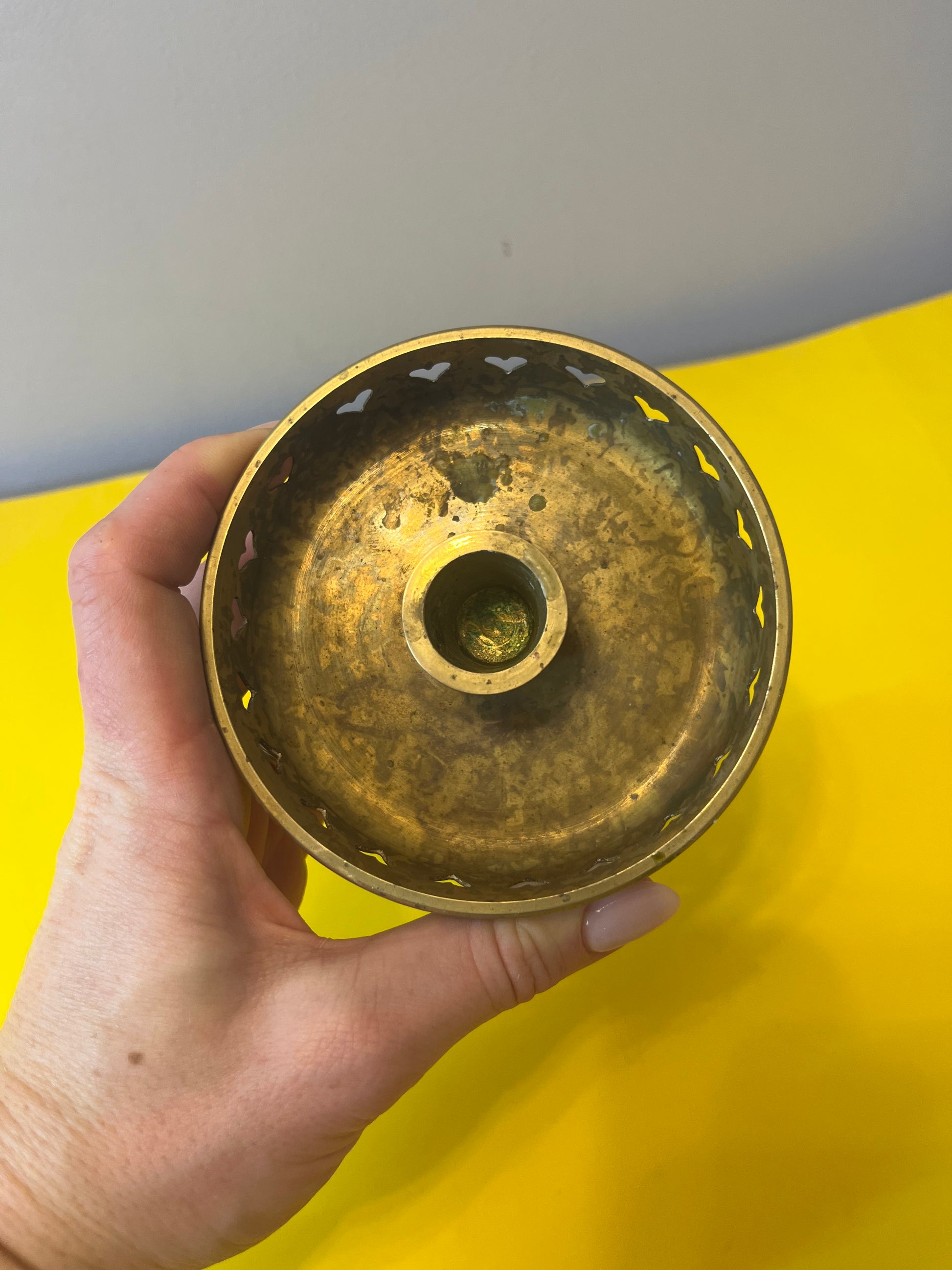 Kerzenständer Messing mit Herzen