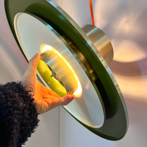 Lamellenlampe Trava grün orange von Carl Thore für Granhaga