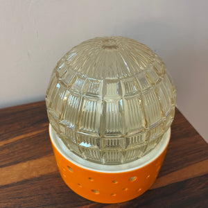 Tischlampe orange weiß von Gerold Porzellan Bavaria