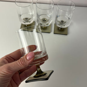 Set: 4x Weinglas Modell Berlin mit Rauchfuß von Georg Jensen für Rosenthal