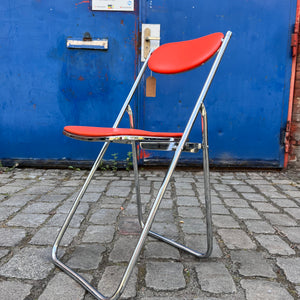 Klappstuhl rot Chrom von Camel Steel Products