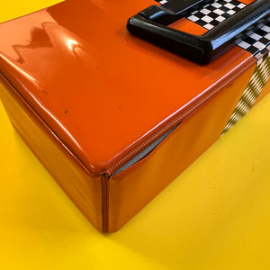 Kassettencase / Box rot schwarz 70er