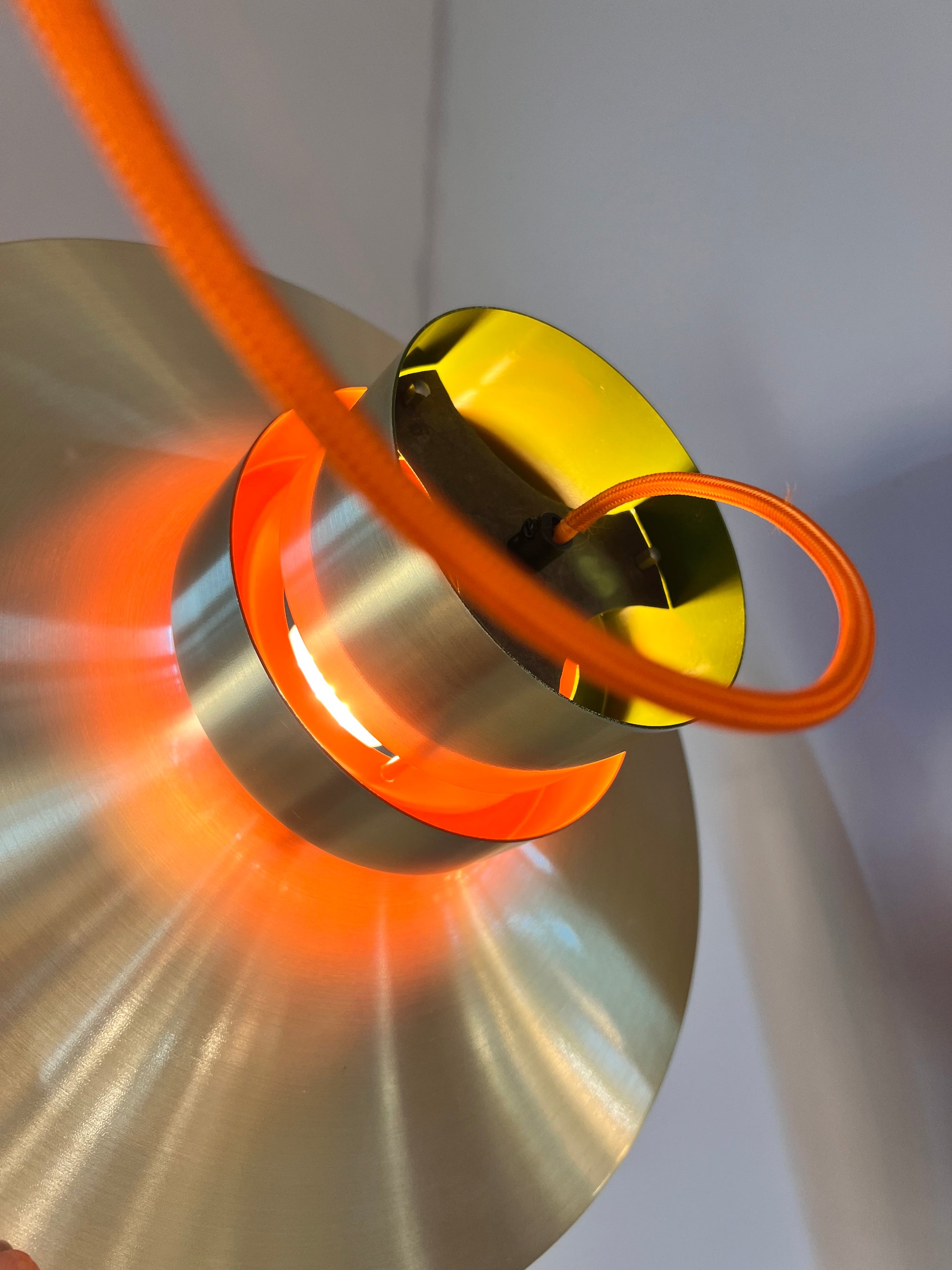 Lamellenlampe Trava grün orange von Carl Thore für Granhaga
