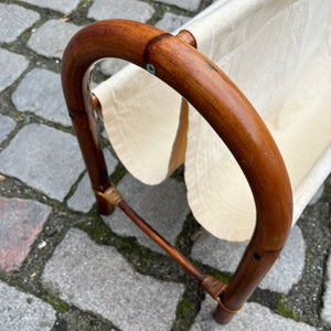 Zeitungsständer creme Bambus Webstoff