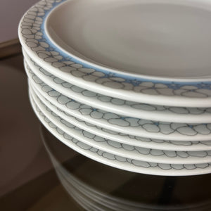 Set: 6x Kuchenteller Kiruna Garden weiß blau von Thomas
