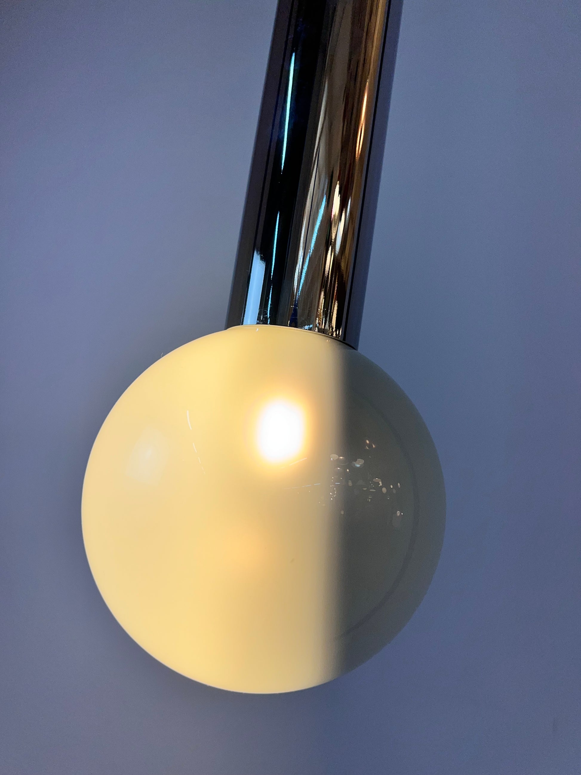 Hängelampe Big Globe Perlmutt Chrom von Motoko Ishii für STAFF