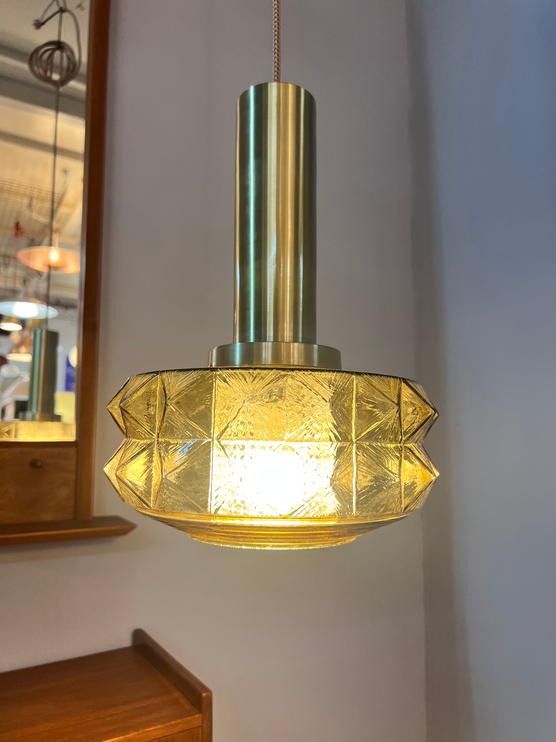 Hängelampe gold Glas von Vitrika