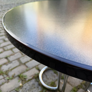 Runder Esstisch Aubergine Chrom