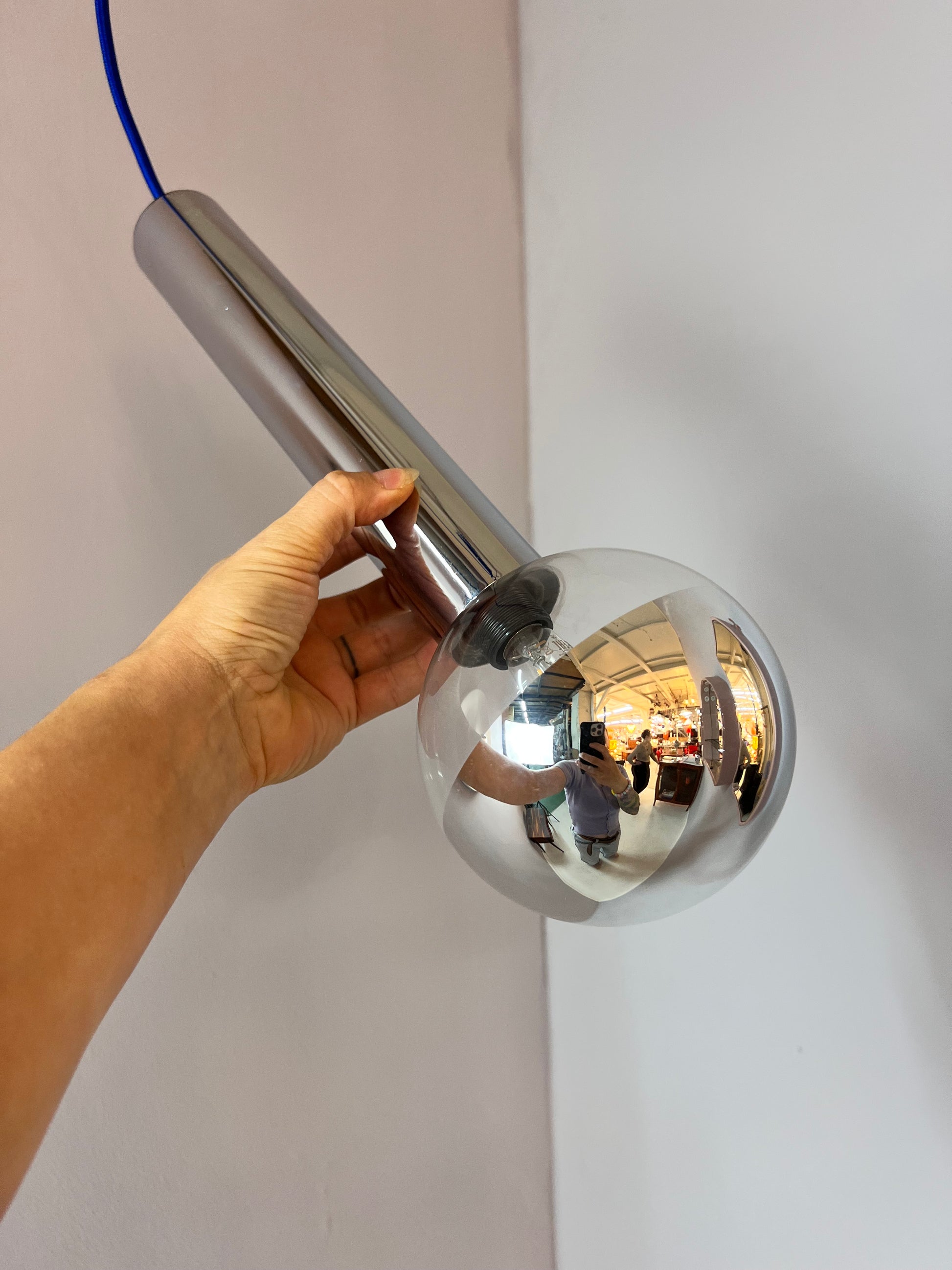 Hängelampe Big Globe Chrom 39 cm von Motoko Ishii für STAFF