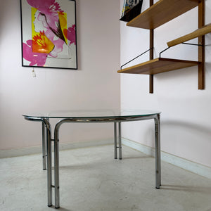 Runder Couchtisch Glas & Chrom