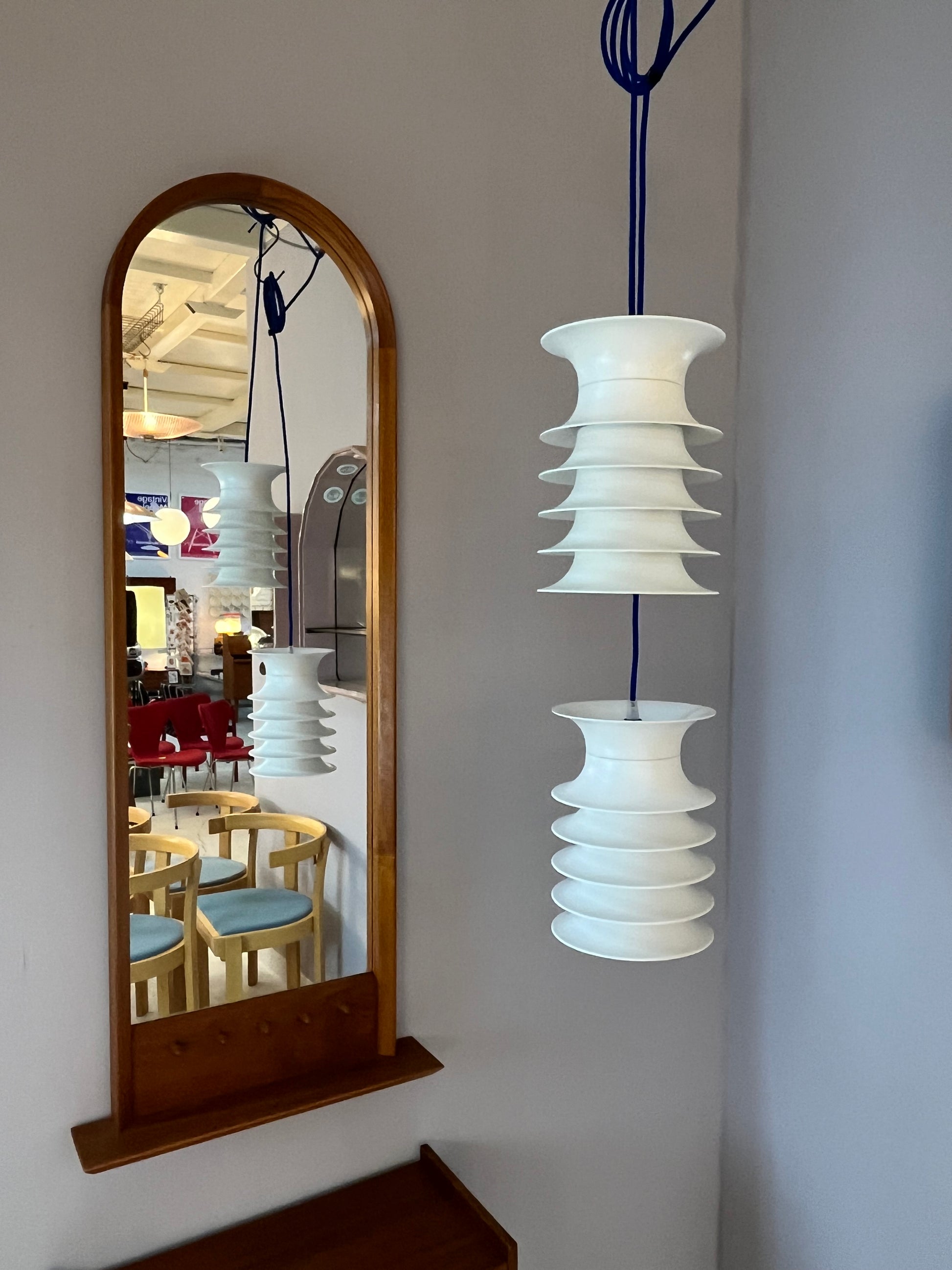 Lamellenlampe Strini weiß Kunststoff