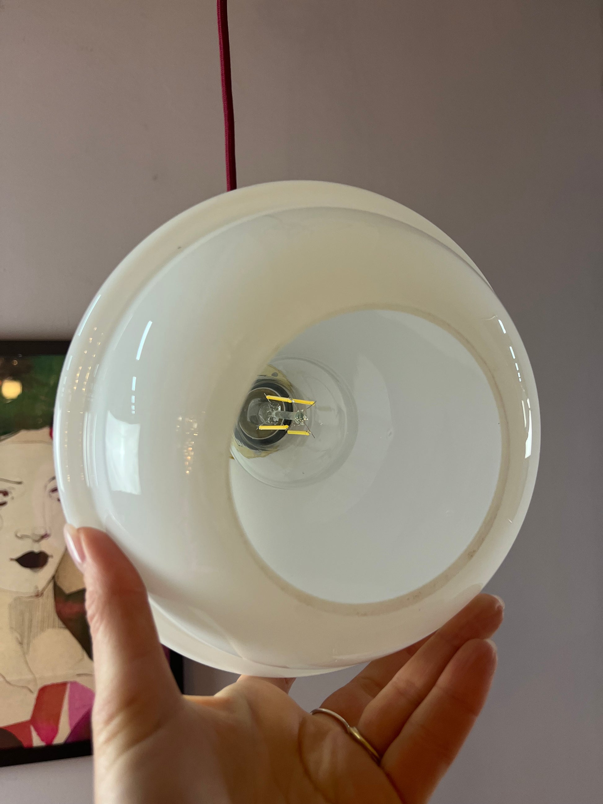 Hängelampe weiß Messing aus Dänemark