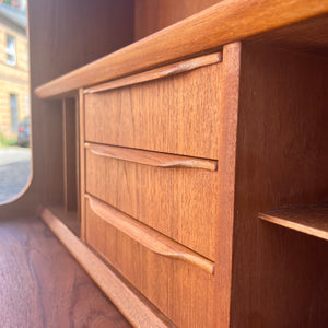 Bücherregal Teak mit Sekretär & Ausziehplatte aus Dänemark
