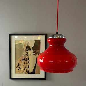 Hängelampe rot Glas